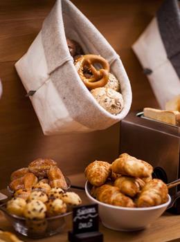 Breakfast Buffet with Bread and Pastries